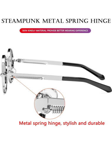 Gafas de sol redondas AIEYEZO plata espejo 50mm UV