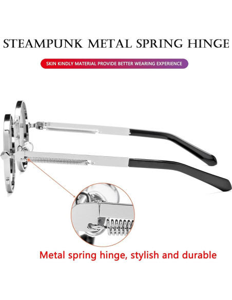 Gafas de sol redondas AIEYEZO plata espejo 50mm UV