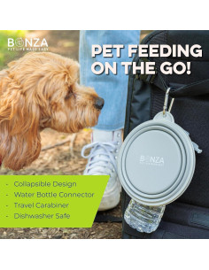 Tazón Colapsable Pequeño Bonza para Perros Negro - Retráctil 2