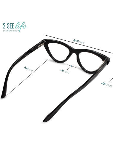 Gafas de lectura 2SeeLife Cat Eye 0.75x para mujeres
