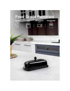 Plato de Mantequilla Nucookery Cerámica con Tapa Negra 113g 2