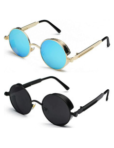 Gafas de Sol Steampunk Retro Unisex con Lentes Redondos