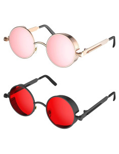 Gafas de Sol Steampunk Prouddemon Redondas UV400 Unisex