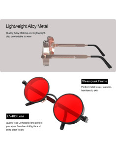 Gafas de Sol Steampunk Prouddemon Redondas UV400 Unisex 2