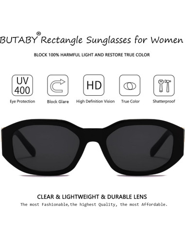 Gafas de sol BUTABY retro UV400 para mujeres estilo 90s