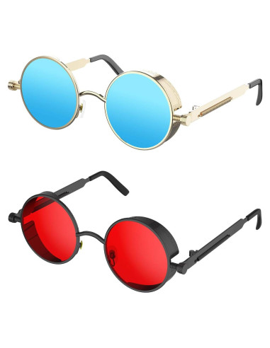 Gafas de sol steampunk Prouddemon redondas UV400 unisex