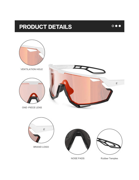 Gafas de Ciclismo BIRCEN Fotoquímicas Naranja TR90 Gafas de Ciclismo BIRCEN Fotoquímicas Naranja TR90