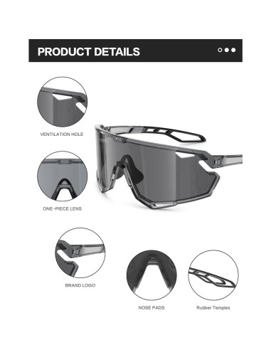 Gafas de Ciclismo BIRCEN Fotoquímicas TR90 Negro