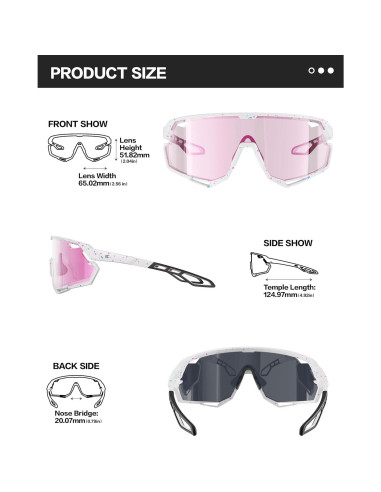 Gafas de Ciclismo BIRCEN Fotoquímicas TR90 Rosa