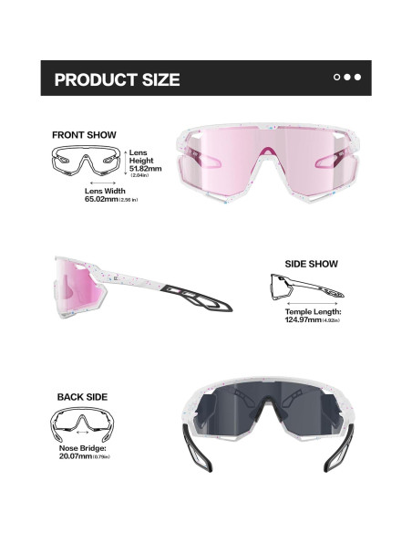 Gafas de Ciclismo BIRCEN Fotoquímicas TR90 Rosa Gafas de Ciclismo BIRCEN Fotoquímicas TR90 Rosa