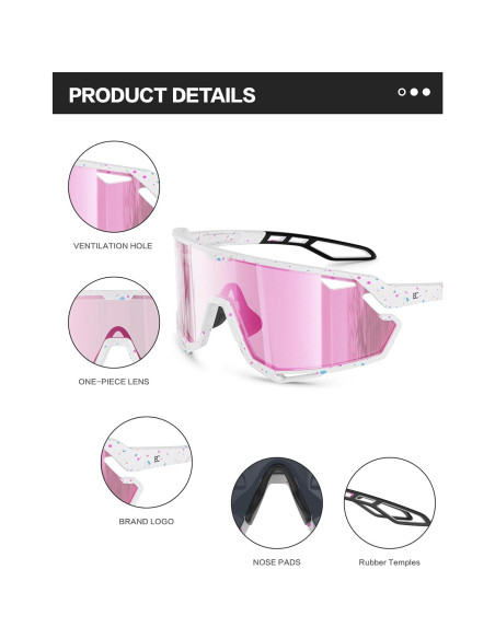 Gafas de Ciclismo BIRCEN Fotoquímicas TR90 Rosa Gafas de Ciclismo BIRCEN Fotoquímicas TR90 Rosa
