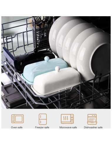 Plato de Mantequilla Nucookery Cerámica con Tapa Negra 113g