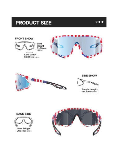 Gafas de Ciclismo BIRCEN Fotoquímicas Azul TR90