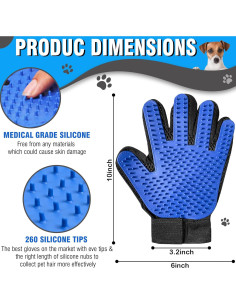 Guantes de Aseo para Mascotas CEMZENFIX Azul 23.2x17.2 cm 2