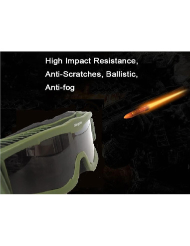 Gafas Tácticas Galaxylense - 3 Lentes Policarbonato UV