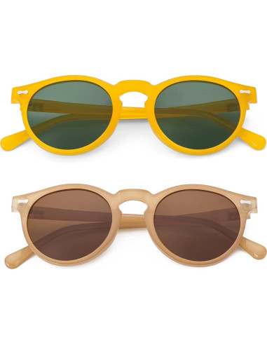 Gleyemor Gafas de Sol Polarizadas UV400 Redondas Unisex