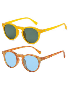 Gleyemor Gafas de Sol Polarizadas UV400 Redondas 48mm