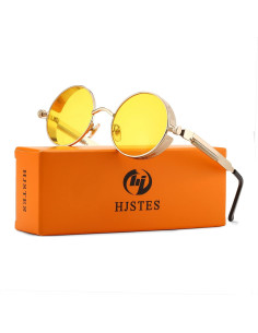 Gafas de sol redondas steampunk HJSUN10 unisex 46mm 2