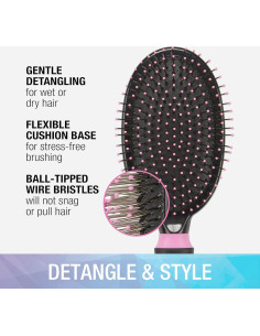 Cepillo Desenredante Conair Salon Results - Rosa/Negro - 1 Cuenta 2