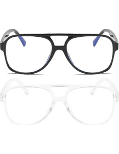 Gafas Aviador JOVAKIT Unisex Lentes Claros 58mm 2