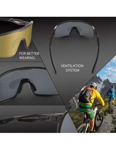 Gafas de Ciclismo Polarizadas BangLong UV400 Oro