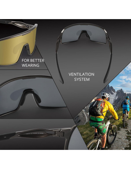 Gafas de Ciclismo Polarizadas BangLong UV400 Oro