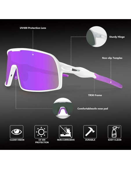 Gafas de Ciclismo BangLong UV400, Ligeras y Comodas