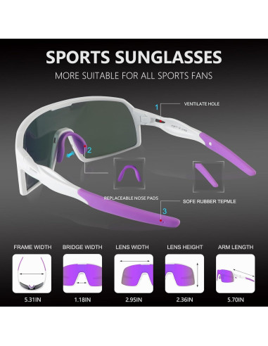 Gafas de Ciclismo BangLong UV400, Ligeras y Comodas