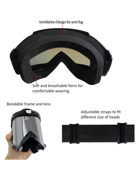 Gafas de Motocross LMAVAG Lente Clara Antivaho Ajustables