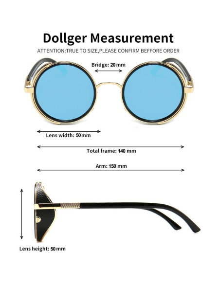 Gafas de Sol Redondas Steampunk Dollger con Lente UV400