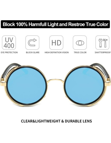 Gafas de Sol Redondas Steampunk Dollger con Lente UV400