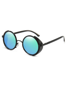 Gafas de sol redondas Dollger steampunk UV400 verde negro