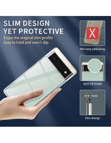 Funda delgada TPU transparente para Google Pixel 6 - Bokoo