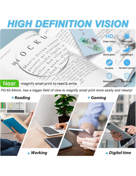 Gafas de Lectura Retro Cuadradas MARE AZZURO +6.00 Hombres