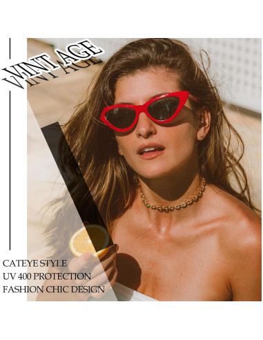 Gafas de sol Joopin cat eye polarizadas UV400 rojas