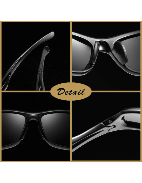Gafas de sol deportivas Joopin UV400 polarizadas negras Gafas de sol deportivas Joopin UV400 polarizadas negras