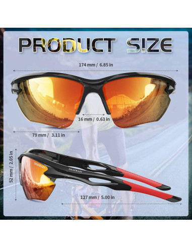 Gafas de sol deportivas DEAFRAIN Dfsg21b polarizadas UV400