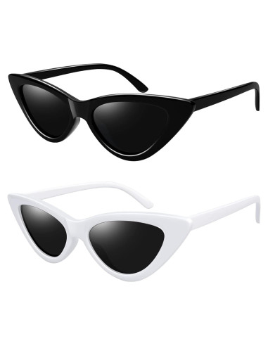 Gafas de sol cat eye Joopin UV400 polarizadas negras y blancas