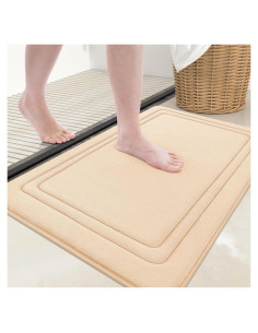 Alfombra de Baño Grandaily 61x41 cm Espuma Viscoelástica Beige