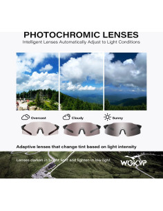 Gafas de Correr Fotoquímicas WGKVP - UV400, Antivaho, 27g 2
