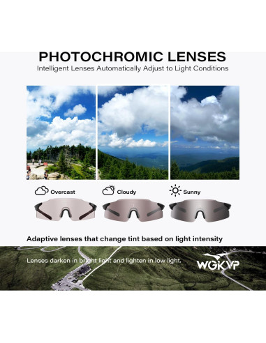Gafas de Correr Fotoquímicas WGKVP - UV400, Antivaho, 27g