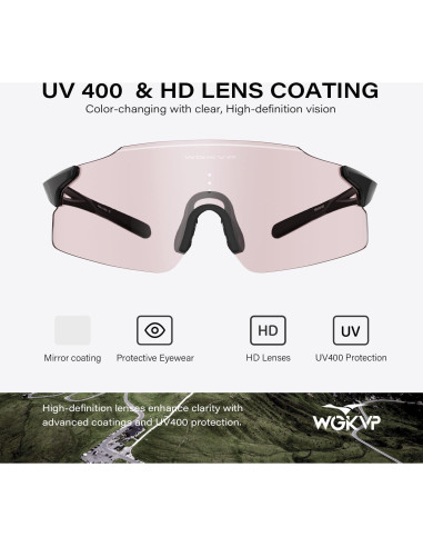 Gafas de Correr Fotoquímicas WGKVP - UV400, Antivaho, 27g