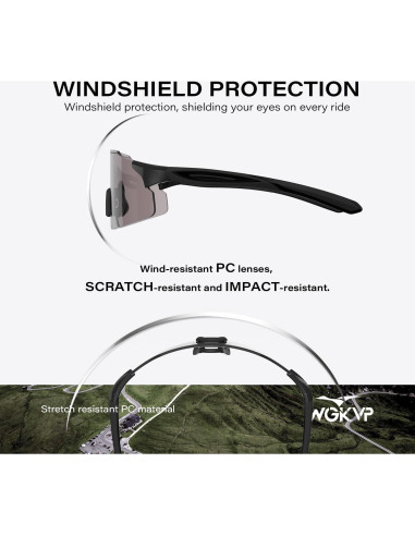 Gafas de Correr Fotoquímicas WGKVP - UV400, Antivaho, 27g