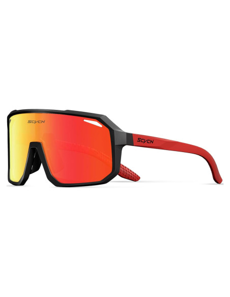 Gafas de Ciclismo SCVCN DZ-S62 UV400 Unisex Rojo Negro
