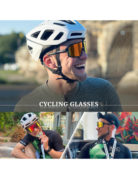Gafas de Ciclismo SCVCN DZ-S62 UV400 Unisex Rojo Negro