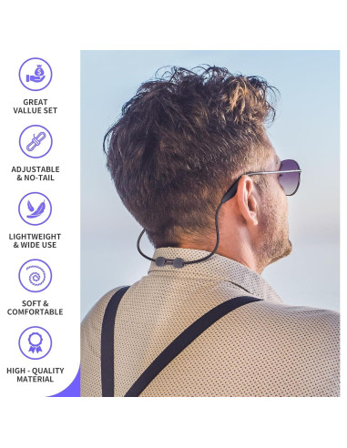 Correa para Gafas 3 Pcs - Silicona Ajustable 40.6 cm