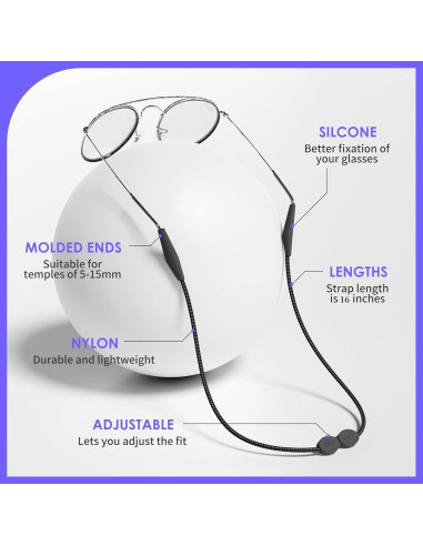 Correa para Gafas Maitsol Ajustable 40cm Color Marrón Azul