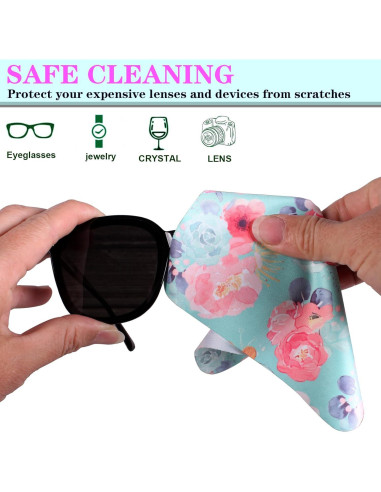 12 Paños de Microfibra ADBGV para Limpieza de Lentes y Pantallas