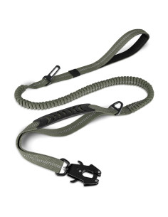Correa Táctica para Perros Joytale 1.22-1.83m Bungee Verde Militar