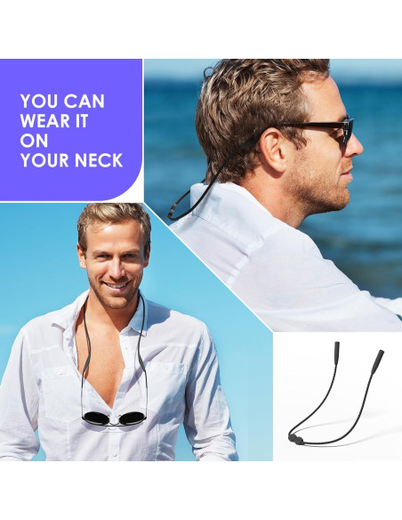 Correa para Gafas 3 Pcs - Ajustable 35,56 cm - Negro Marrón Azul